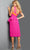 Jovani 23153SC - Halter Peplum Cocktail Dress Cocktail Dresses 6 / Fuchsia/Orange