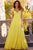 Jovani 23322 - Ruffled Shoulder A-Line Prom Dress Prom Dresses 00 / Yellow