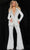 Jovani 23336 - Embellished Long Sleeve Blazer Pantsuit Formal Pantsuits 00 / Off-White