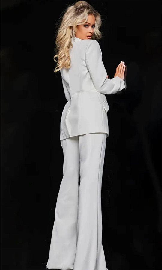 Jovani 23336 - Embellished Long Sleeve Blazer Pantsuit