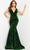 Jovani 23386 - Wide Strap Mermaid Evening Gown Prom Dresses 00 / Emerald
