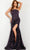 Jovani 23387 - Strapless Allover Sequin Evening Gown Prom Dresses 00 / Navy/Purple