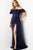 Jovani 23402 - Ruffled Off Shoulder Evening Dress with Slit Evening Dresses
