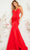 Jovani 23556 - Off Shoulder Knot Gown Prom Dresses 00 / Red