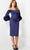 Jovani 23717 - Off-Shoulder Quarter Sleeve Formal Dress Homecoming Dresses 00 / Navy