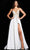 Jovani 23937 - Deep V-Neck Evening Gown Special Occasion Dress 00 / Off-White