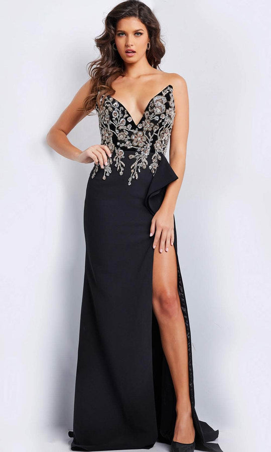 Jovani 23938 - Floral Beaded Evening Gown