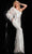 Jovani 23980 - Asymmetric Sequin Fringed Gown Evening Dresses 00 / Off-White