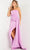 Jovani 24012 - Strapless Pleated Prom Dress with Slit Special Occasion Dress 00 / Lilac