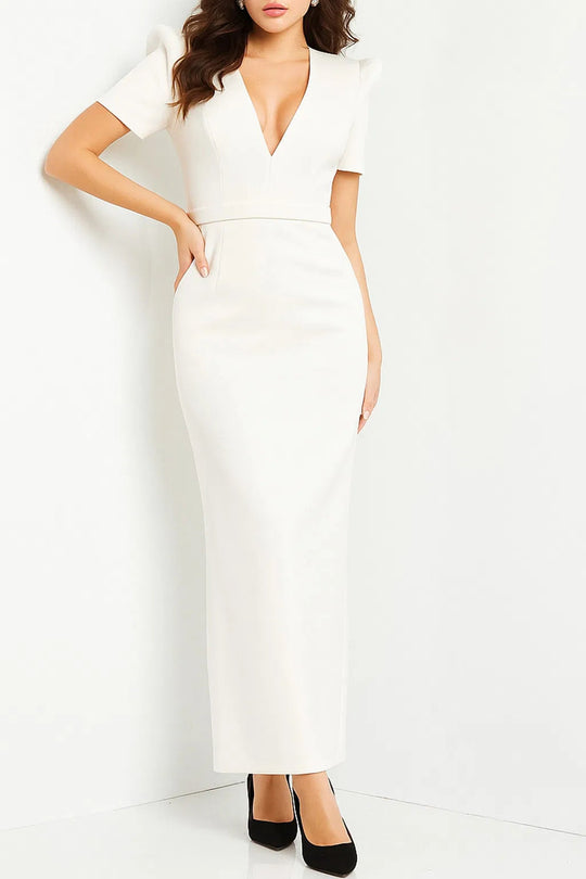 Jovani 24021 - Puff Sleeve Column Mother of the Groom Gown