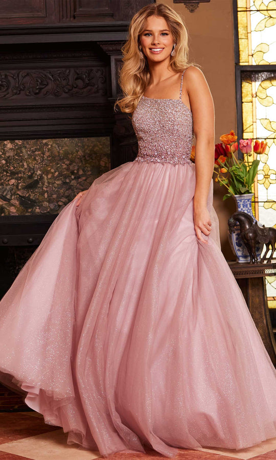 Jovani 24051 - Beaded Asymmetric Neck Ballgown