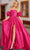 Jovani 24099 - Taffeta Puff Sleeve A-line Gown Prom Dresses 00 / Fuchsia