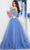 Jovani 24575 - Tulle Butterfly Sleeves Floral Ballgown Prom Dresses