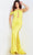 Jovani 24611 - Jewel Draped Prom Dress Special Occasion Dress 00 / Yellow