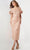 Jovani 25667 - Straight-Across Tea-length Dress Formal Dresses 00 / Rose/Gold