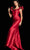 Jovani 25675 - Ruffle Draped Trumpet Evening Dress Evening Dresses 00 / Red