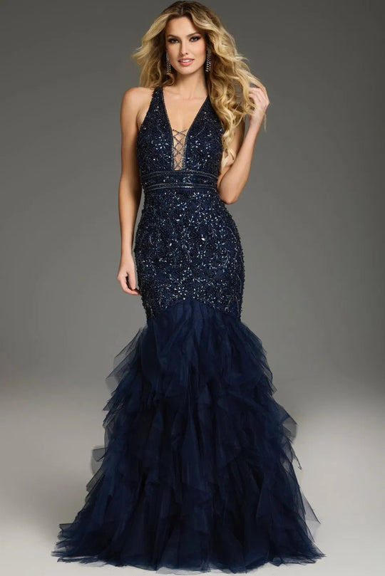 Jovani 25854 - Sleeveless Mermaid Prom Dress