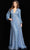 Jovani 25950 - Glitter Bishop Sleeve Evening Dress Special Occasion Dress 00 / Blue