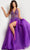 Jovani 25964 - Plunging Halter Beaded Prom Gown Special Occasion Dress 00 / Purple