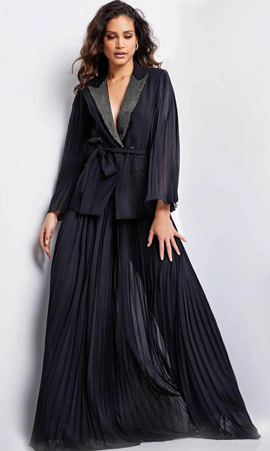 Jovani 26024 - V-Neck Blazer Evening Dress
