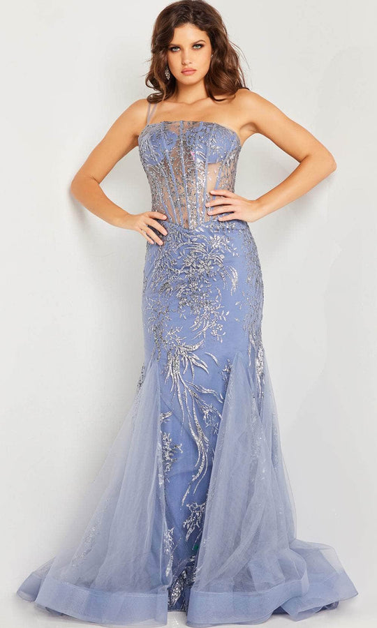 Jovani 26112 - Illusion Glitter Corset Prom Dress