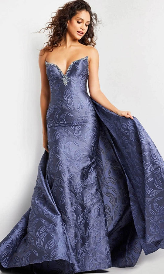 Jovani 26115 - Backless Overskirt Evening Gown