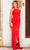 Jovani 26166 - Asymmetric Stretch Satin Sheath Gown Prom Dresses 00 / Red