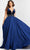 Jovani 26201 - Embellished Waist A-Line Prom Dress Special Occasion Dress 00 / Navy