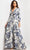 Jovani 26202 - Floral V Neck A line Dress Long Dresses