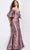 Jovani 26258SC - Printed Bell Sleeve Formal Gown Mother of the Bride Dresses 6 / Gold/Light Brown