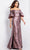 Jovani 26258SC - Printed Bell Sleeve Formal Gown Mother of the Bride Dresses 6 / Gold/Light Brown