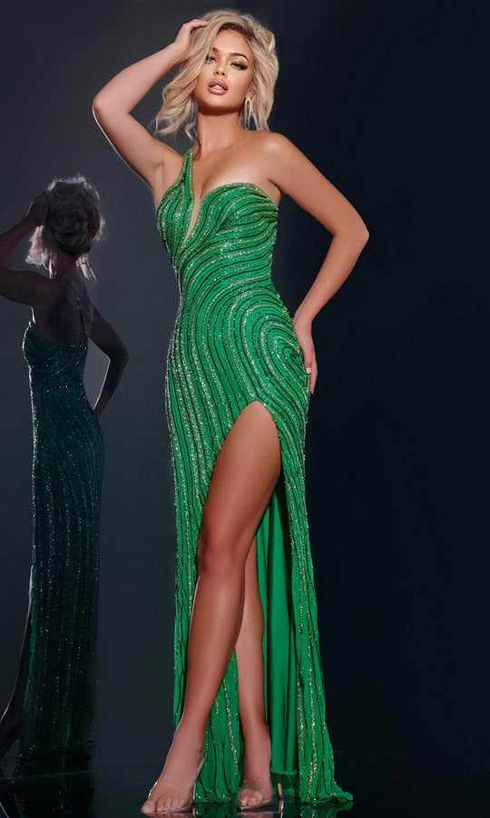 Jovani 34010 - Sequin One Shoulder Prom Gown with Slit