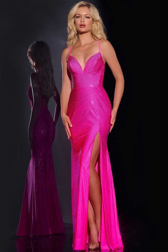 Jovani 36403 - Beaded V-Neck Prom Dress