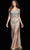 Jovani 36422 - Jeweled See-Through Evening Gown Evening Dresses 00 / Nude/Gunmetal