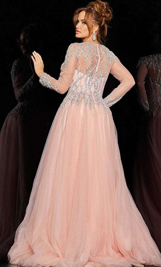 Jovani 36533 - Sheer Embellished A-line Gown