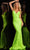 Jovani 36656 - Plunging V-Back Prom Gown Special Occasion Dress 00 / Neon Green