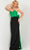 Jovani 36670 - Ruched Strapless Prom Gown Special Occasion Dress 00 / Green/ Black