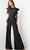 Jovani 36692 - Belt-Like Detailed Short Sleeve Jumpsuit Formal Pantsuits