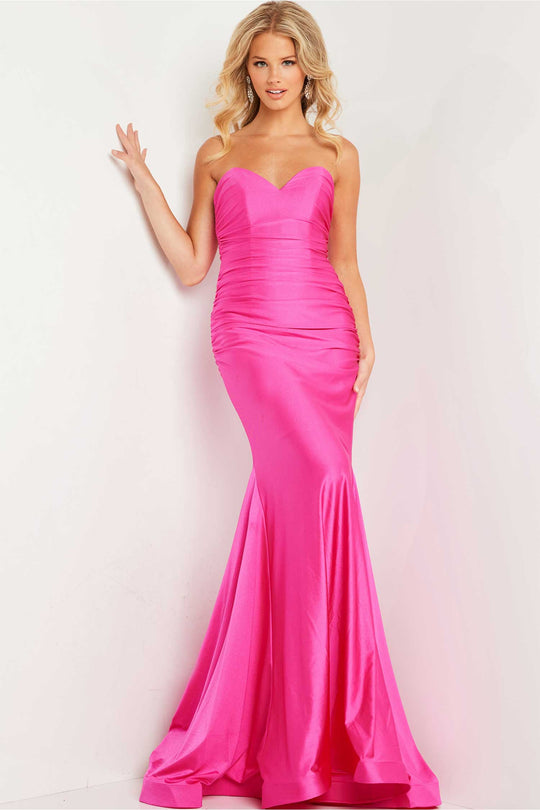 Jovani 37006 - Ruched Satin Prom Dress