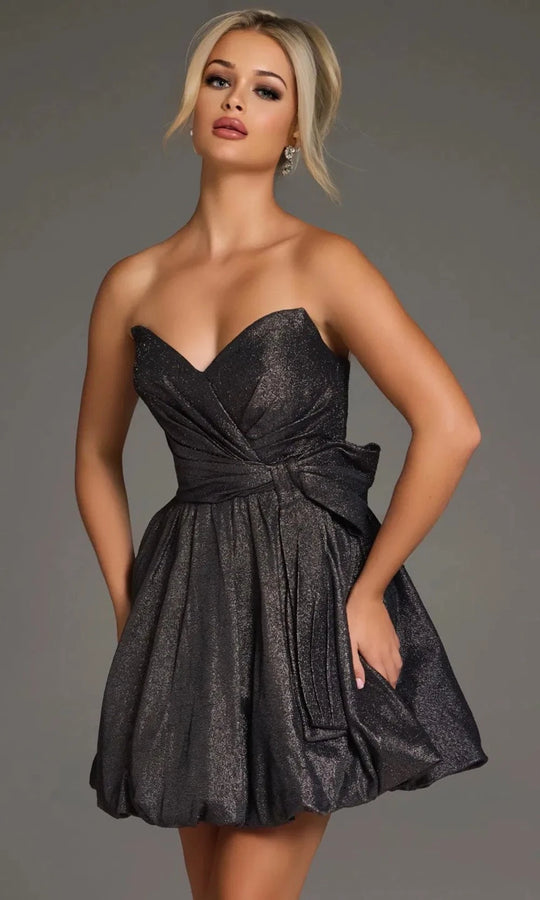 Jovani 37017 - Shimmer Strapless Dress with Bow Detail