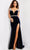 Jovani 37246 - Cap Sleeve Velvet Evening Dress Evening Dresses 00 / Navy