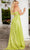 Jovani 37254 - Metallic Chiffon Floral Applique Sheath Dress Prom Dresses