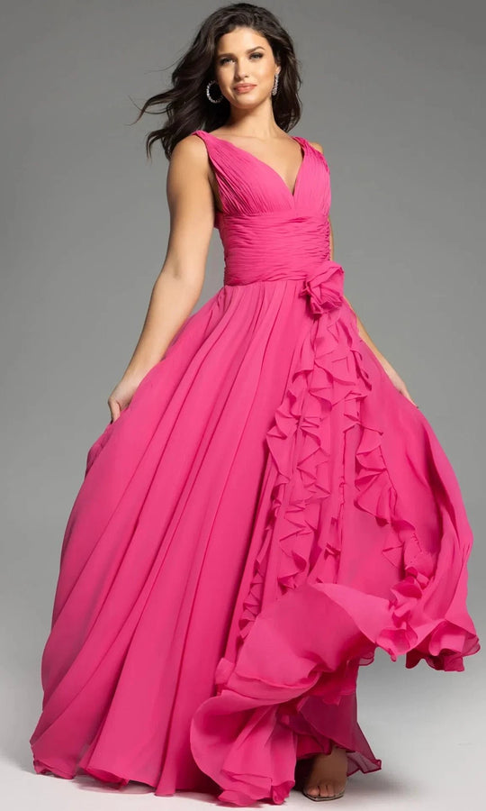 Jovani 37374 - Sleeveless A-Line Gown with Ruffles