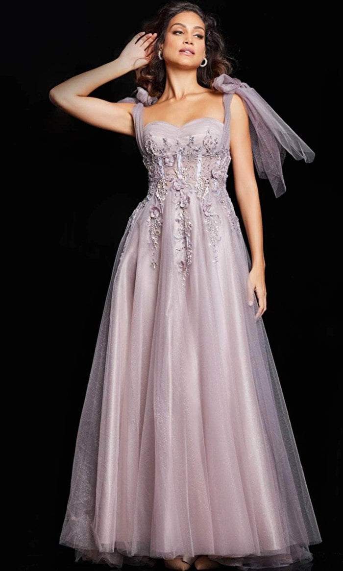 Jovani 37467 - Embellished Shoulder Evening Dress Evening Dresses 00 / Mauve