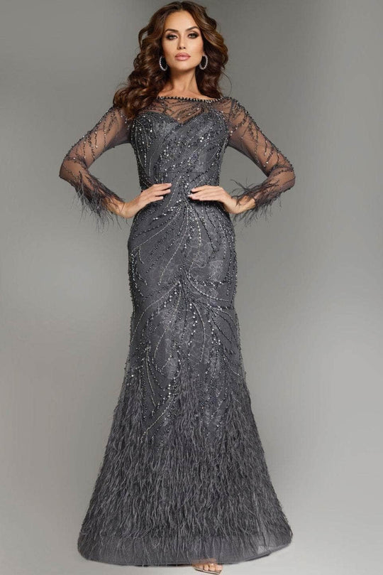 Jovani 37560 - Bateau Neck Beaded Prom Gown