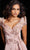 Jovani 37572SC - Scalloped Lace V-Neck Evening Gown Evening Dresses 14 / Blush