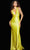 Jovani 37614 - Beaded Halter Prom Dress Special Occasion Dress 00 / Yellow