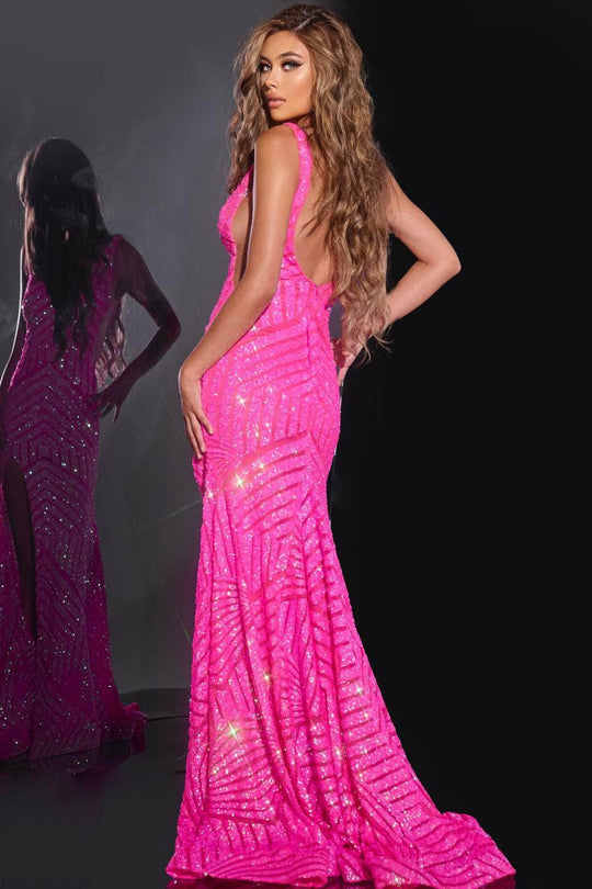 Jovani 38053 - Sequin Pattern Prom Dress