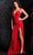 Jovani 38142 - Stone Embellished Slit Long Dress Prom Dresses 00 / Red