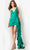 Jovani 38198 - One Shoulder Ruffle Draped Cocktail Dress Cocktail Dresses 00 / Emerald
